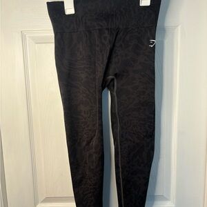 Gymshark Black Subtle Leopard Print Leggings